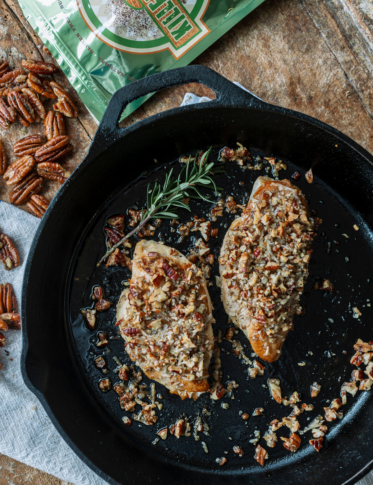 Parmesan, Rosemary Pecan Crusted Chicken