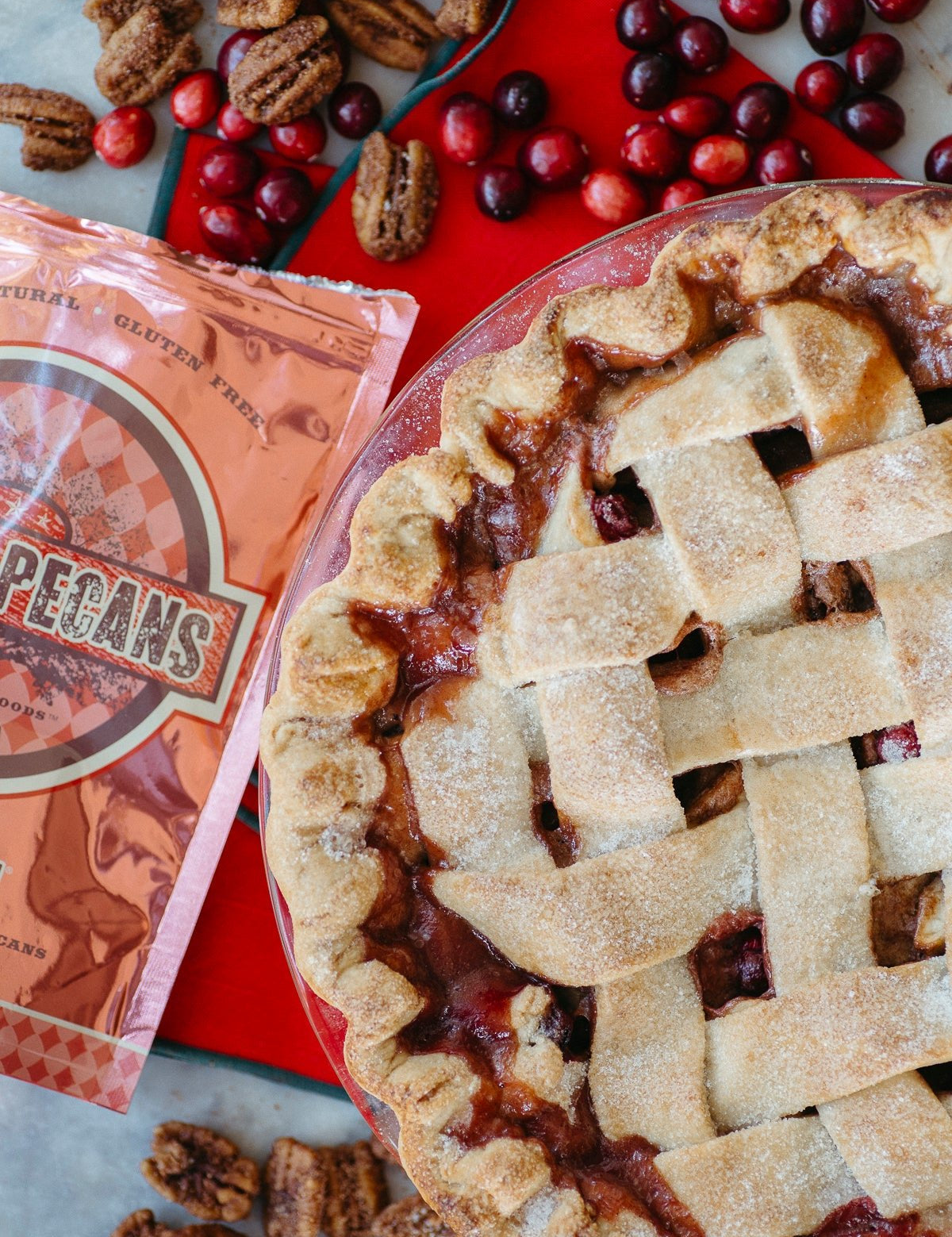 Apple Cranberry Pie with Cinnamon Pecans - Killer Pecans