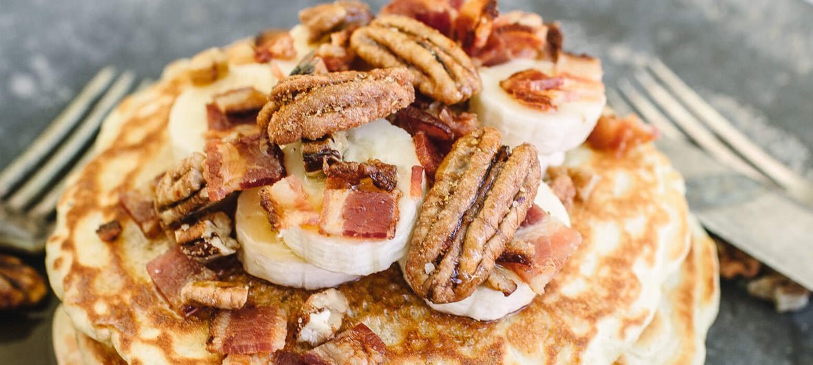Killer Pecans Pancakes with Maple Syrup and Killer Pecans - Killer Pecans