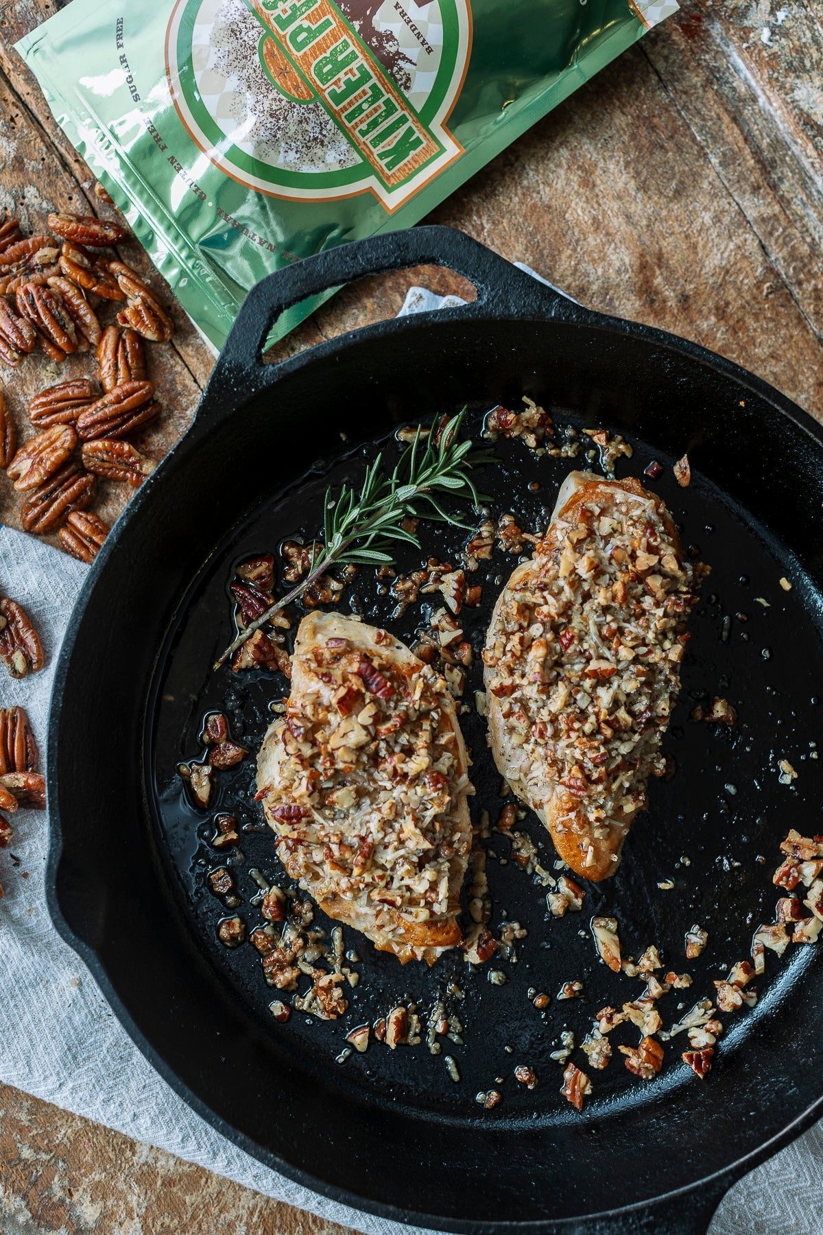 Parmesan, Rosemary Pecan Crusted Chicken - Killer Pecans