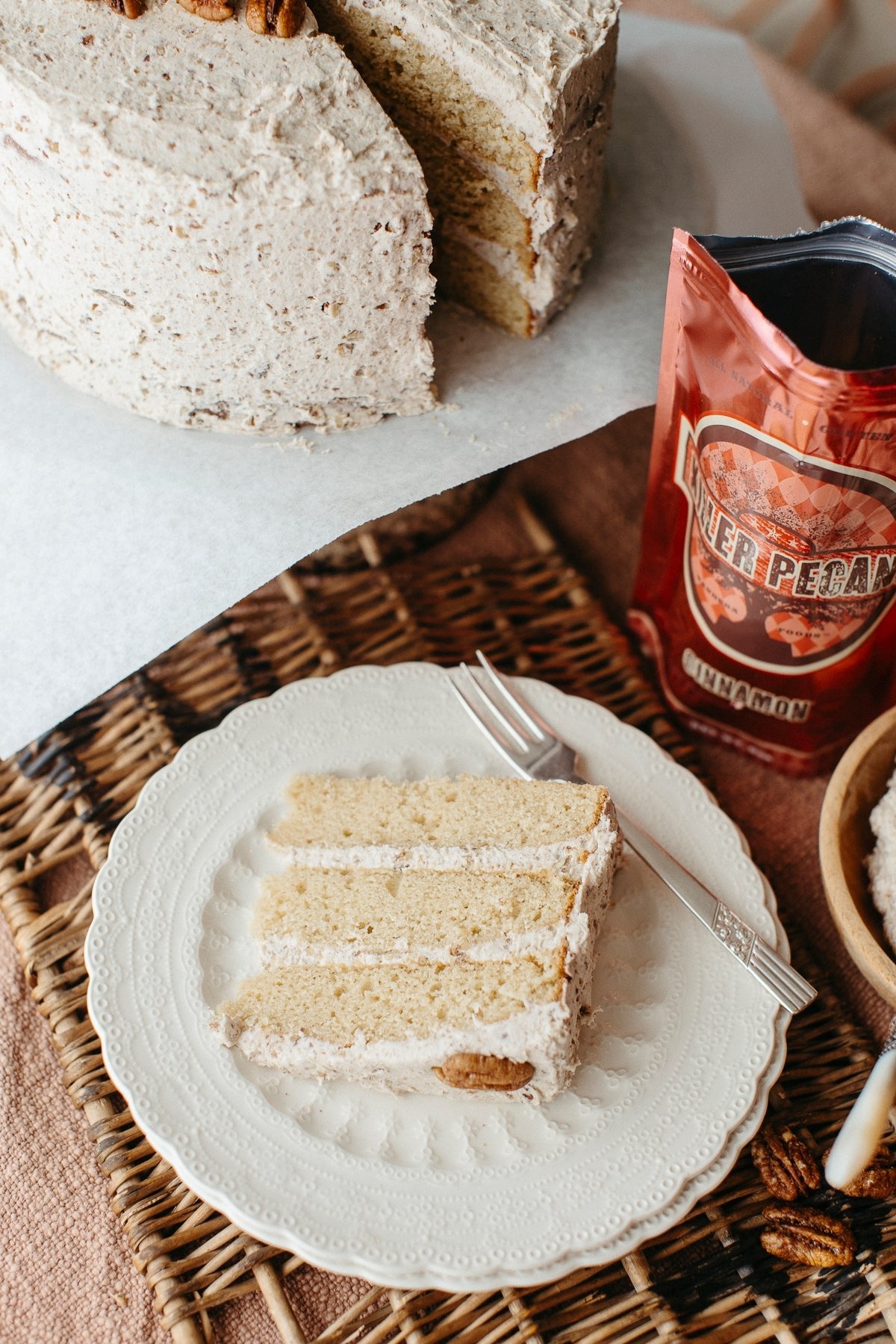 Southern Brown Sugar, Cinnamon Pecan Cake - Killer Pecans