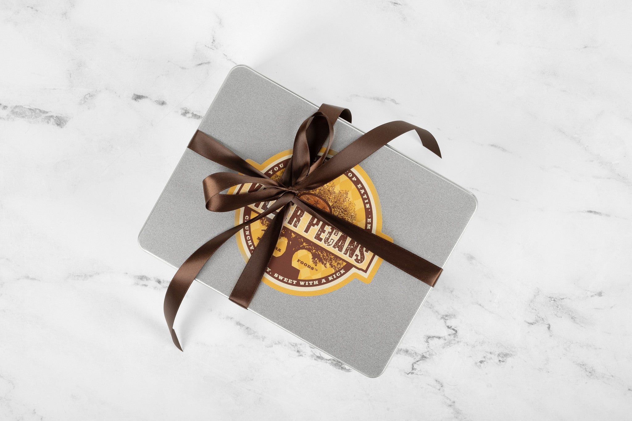 Original Spice Pecans 24 oz Rectangle tin with Ribbon - Killer Pecans