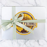 Rosemary Pecans 24 oz Rectangle Tin tied with Ribbon - Killer Pecans