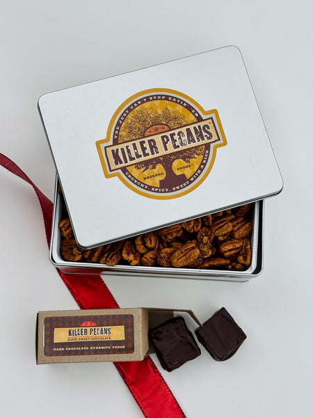 Valentine Special! Buy one 24 oz tin of Original Spice Pecans tied