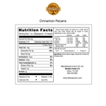 Texas Trio Tin – 5 oz Killer Pecans, 5 oz Cinnamon Pecans and 7 oz Dark Chocolate Dipped Killer Pecans. Nutrition Panel