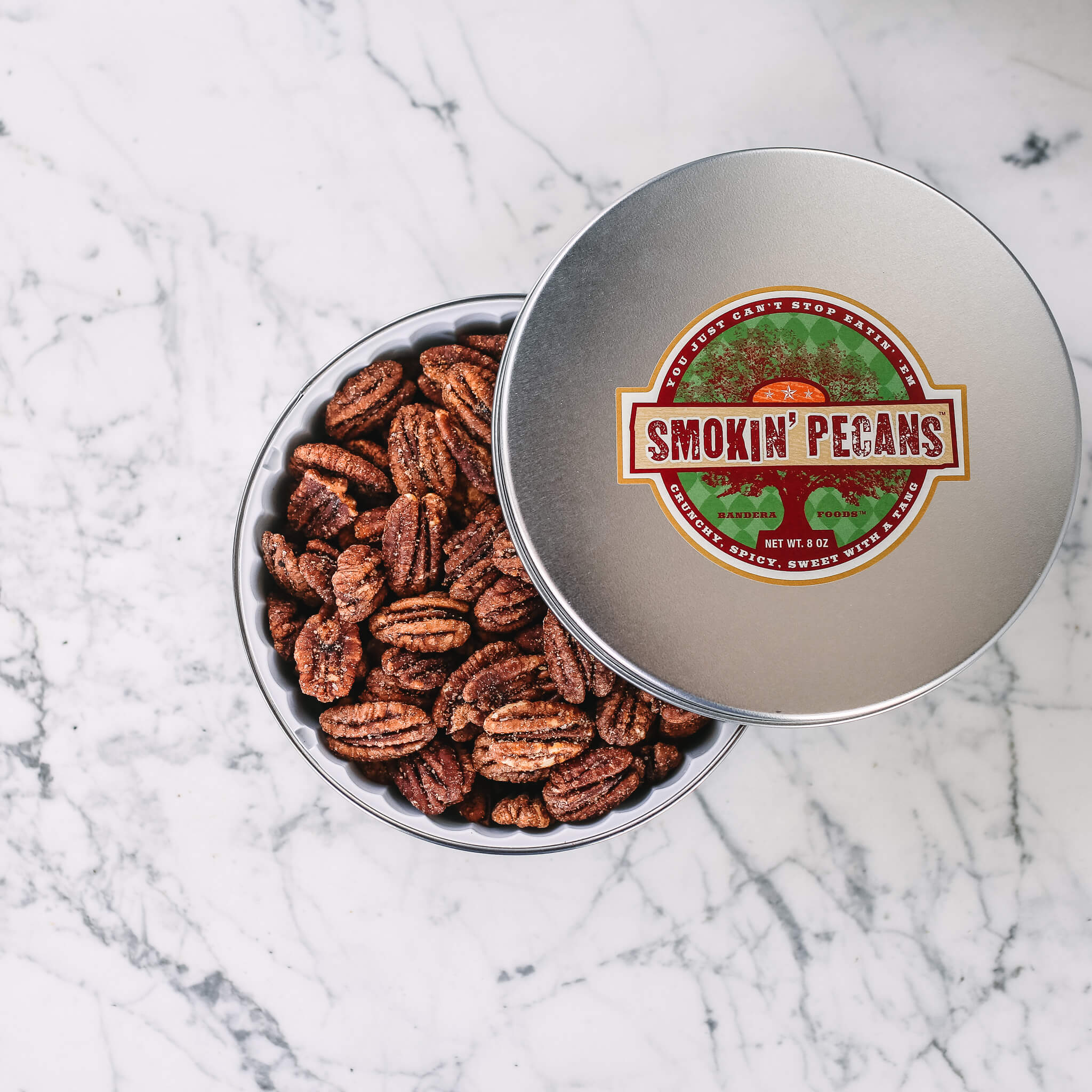 Smokin' Pecans 8oz tin Smokey, BBQ spice. All Natural, Gluten-free
