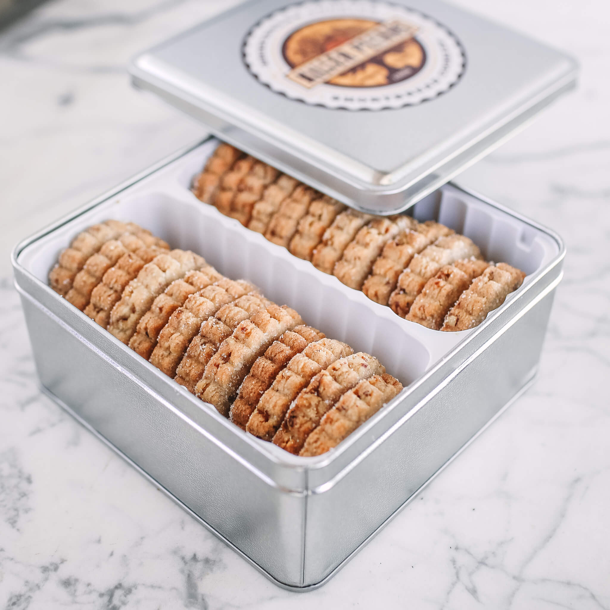 Killer Pecan Shortbread Cookies 2 Dozen Tin - Killer Pecans