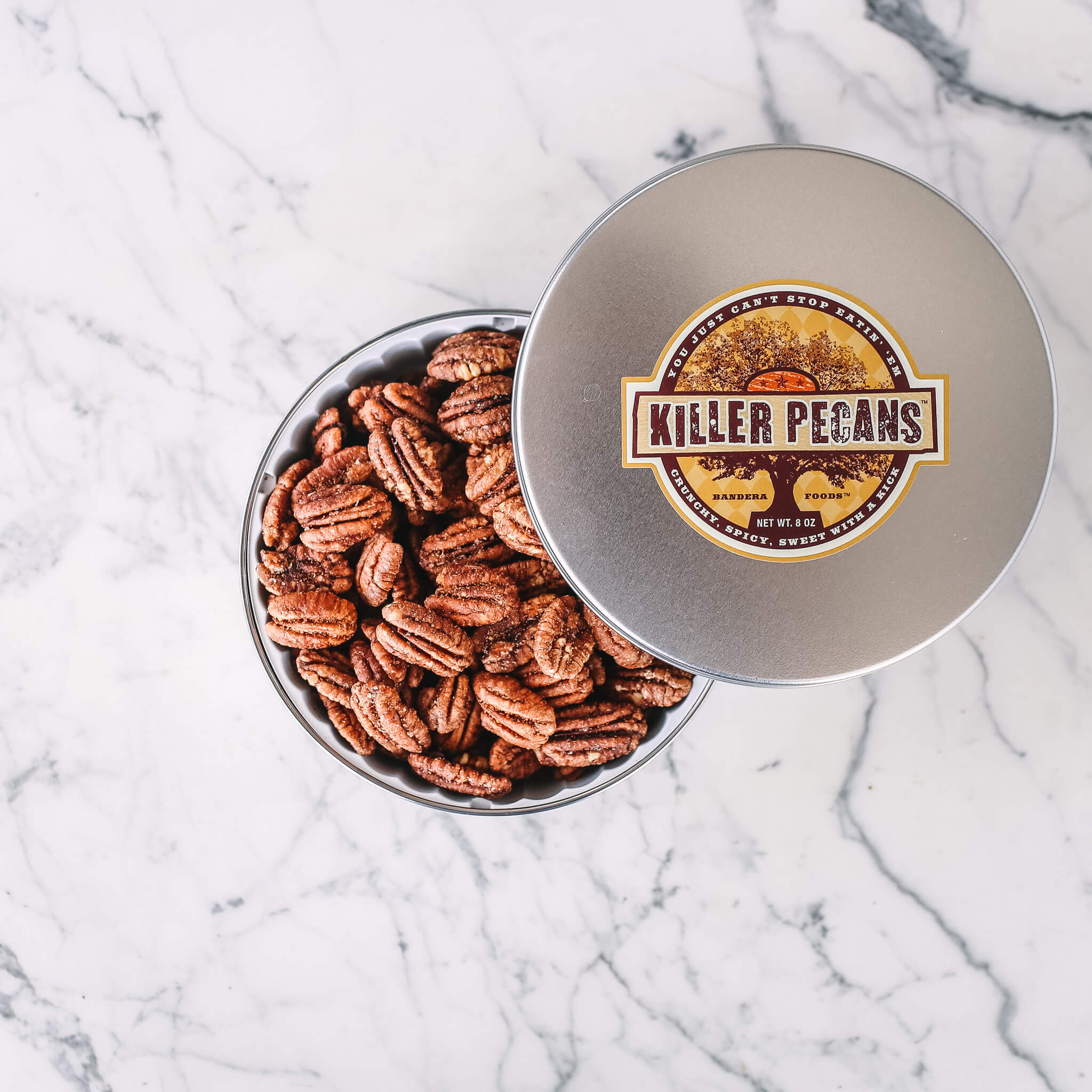 Killer Pecans 12 qty 8 oz Tin - Wholesale - Killer Pecans