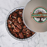 Olive Oil Roasted Rosemary Pecans 12 qty 16 oz Tin - Wholesale - Killer Pecans