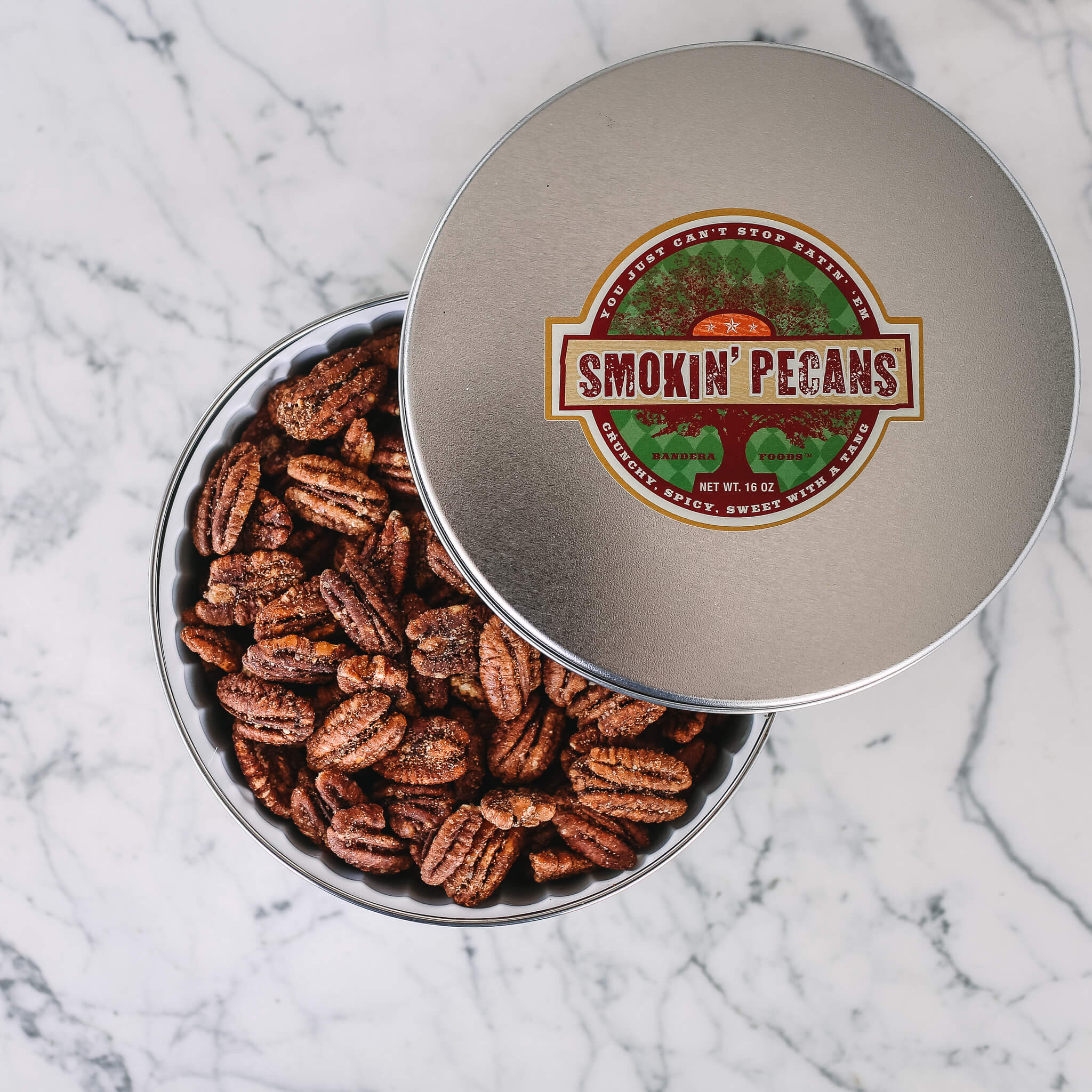 Smokin' Pecans 12 qty 16 oz Tin - Wholesale - Killer Pecans